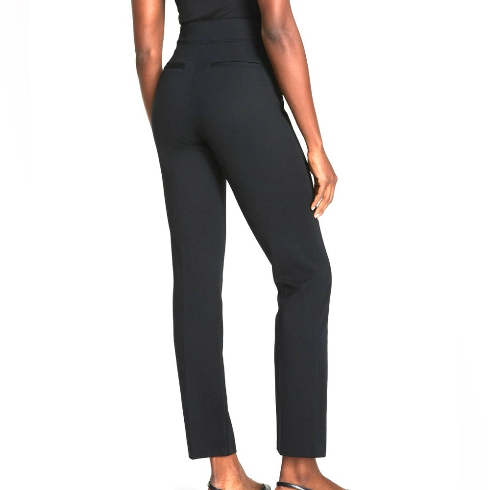 SPANX PerfectFit Ponte Slim Straight Pant Black High-Rise Trousers Size M